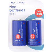 Zinc Batteries D 2 Pack