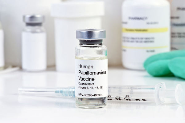 A vial of Human papillomavirus (HPV) vaccine