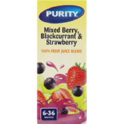 100% Pure Fruit Juice Blend Mixed Berry Grape, Blackcurrant & Strawberry 200ml