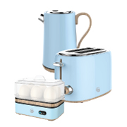 Breakfast Pack Blue 1,7 Litre Cordless Kettle, 2 Slice Toaster And 6 Egg Boiler