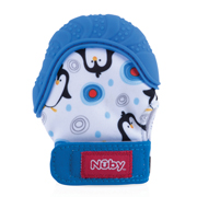 Teething Mitten with Bag Blue