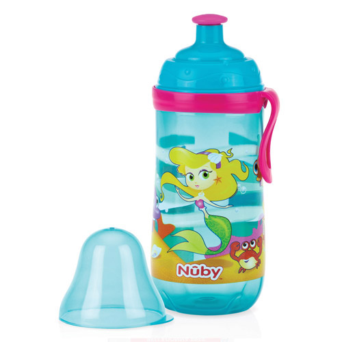 Nuby Printed Kids Pop Up Sipper Water Bottle, Colors May Vary, 1 Pack, 12  Oz., Multi
