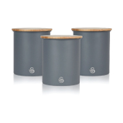 3 Piece Storage Canisters Nordic Slate Grey