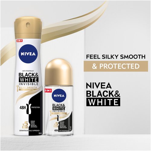 NIVEA Black & White Invisible Silky Smooth 48 Hour Roll on