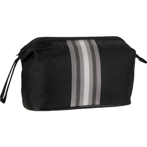 Toiletry Bag Black & Grey Stripe