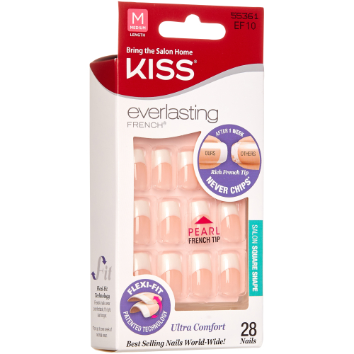 Kiss Everlasting French Medium Length 28 Nails - Clicks
