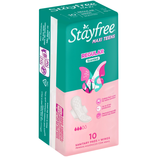 Stayfree Maxi Teen Sanitary Pads Scented Pack of 10 - Clicks