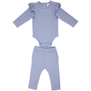 Girls 2 Piece Lounge Set Frill Sleeve Top With Leggings 0-3M