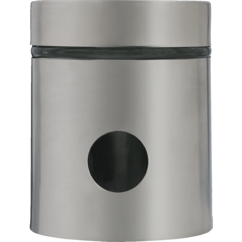 Glass And Stainless Steel Dot Canister Small