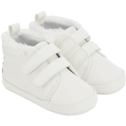 Girls White Fluffy Sneaker 6-12M