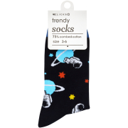 Trendy Black & Navy Space Socks 3-6
