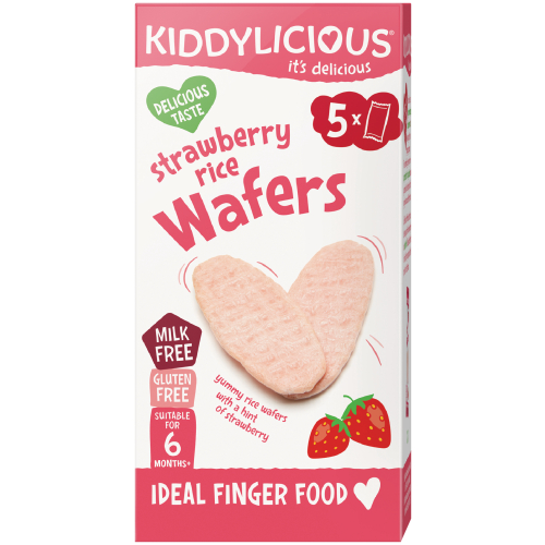Kiddylicious Wafers Strawberry Baby Snack 6 Months + 10 * 4 gr