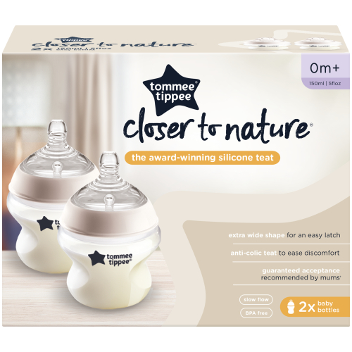 Tommee Tippee Closer to Nature Bottles 150ml 2 pack - The Kiddie Company