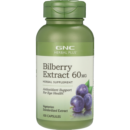 Herbal Plus Standardized Bilberry 60mg 100 Capsules