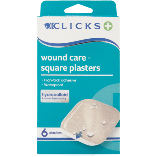 Advanced Wound Care Hydrocolloid Square Plasters 6 Plasters