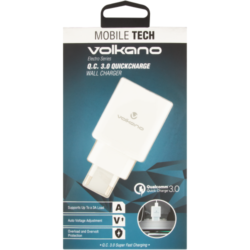 Volkano Electro Series Quick Charge 3.0 Wall Charger - Clicks