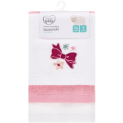 3 Pack Face Cloths Bow-tiful