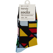 Trendy Black & Geo Multicolour Socks 3-6