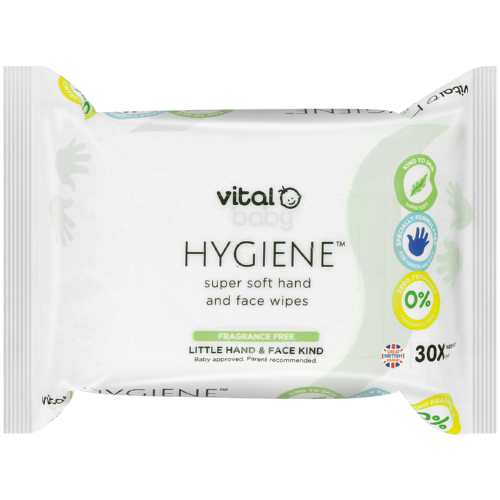 Hand & Face Wipes Fragrance Free 30 Pack