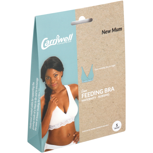 Carriwell Lace Feeding Bra White Small - Clicks