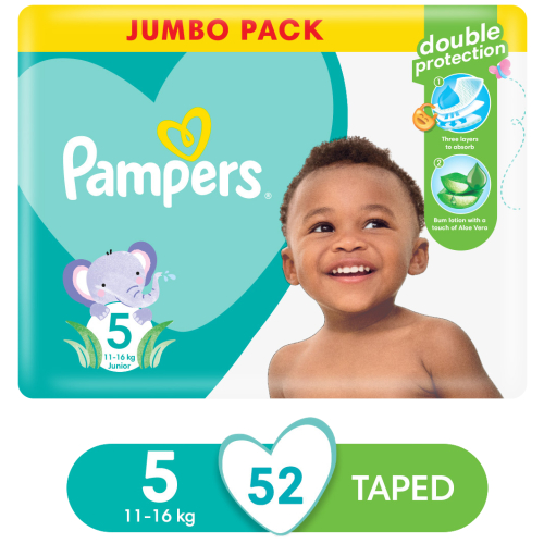 Baby Dry Nappies Jumbo Pack Size 5 52's