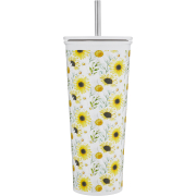Drinking Cup With Straw Sunflower Yellow