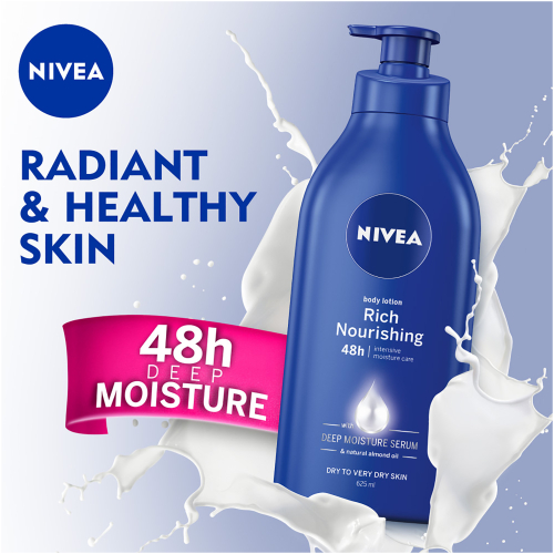Nivea Rich Nourishing Body Moisturiser Dry Skin 625ml - Clicks