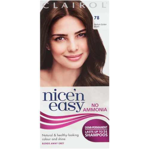 Clairol Nice'n Easy Demi-Permanent Hair Colour Medium Golden Brown 78 -  Clicks