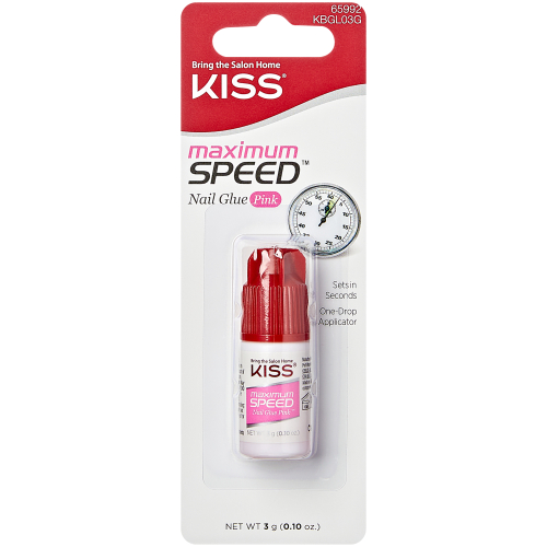 Kiss Maximum Speed Nail Glue Pink 3g - Clicks