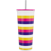 Drinking Cup With Straw Stripe