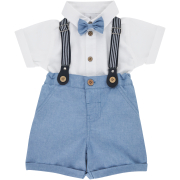 Boys 2 Piece Dungaree With Bow Tie 3-6M