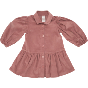 Girls Pink Corduroy Puff Dress 0-3M