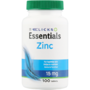Essentials Zinc 15mg 100 Tablets