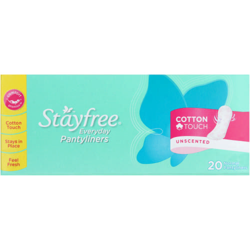 Stayfree, Everyday Panty Liners, Normal, Cotton Touch, Unscented, Pack Of  20