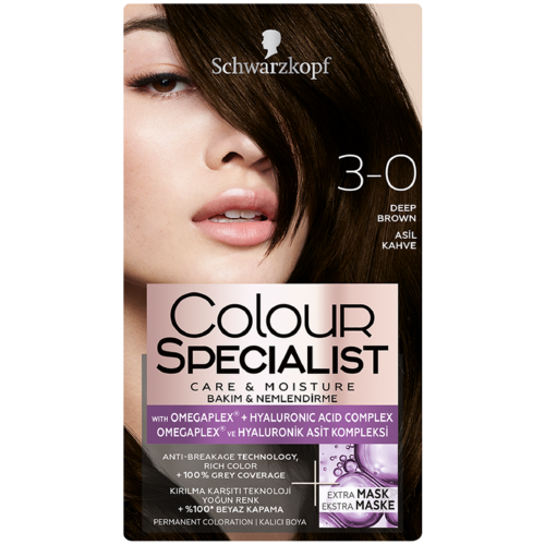Schwarzkopf Colour Specialist Permanent Hair Colour 3-0 Deep Brown - Clicks