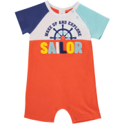 Boys Colour Block Slogan Romper 6-12M