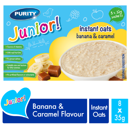 Junior Instant Oats Banana & Caramel 8 Sachets
