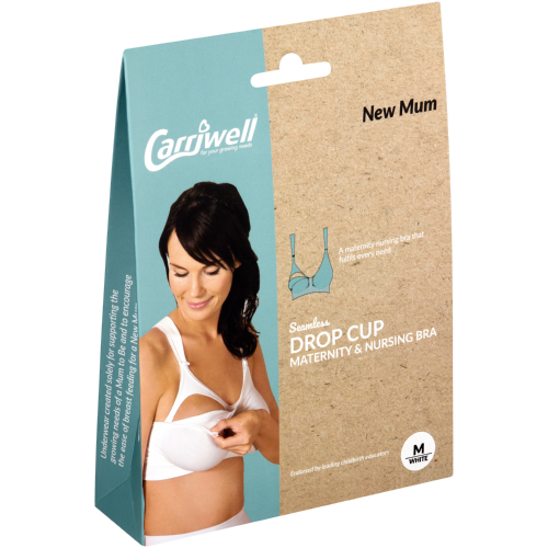 Carriwell Seamless Drop Cup Bra White Medium - Clicks