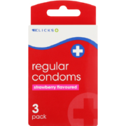 Regular Condoms Strawberry 3 Pack