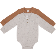 Unisex 2 Pack Waffle Henley Bodyvest 6-12M