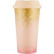 Travel Mug Gold Glitter 450ml