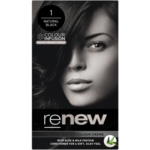 Renew Permanent Hair Colour Creme Natural Black 1 Application - Clicks
