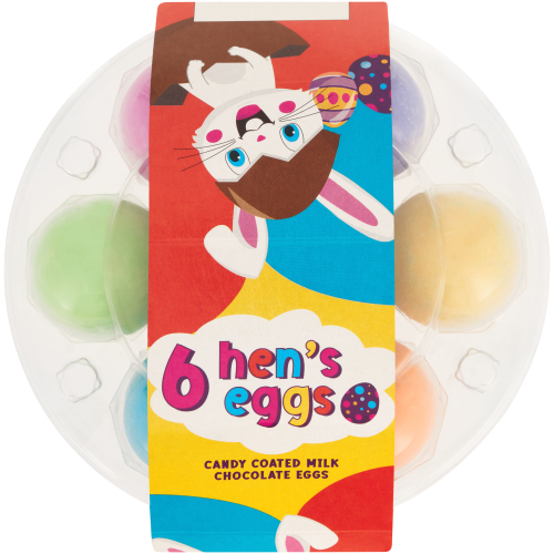 Coloured Candy Coated Hens Eggs 6 Pack