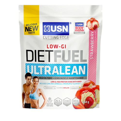 Diet Fuel Ultralean Low G.I Weight Control Shake Strawberry 454g