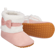 Girls Pink Suede Boot With Bow 12-18M