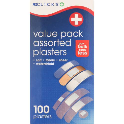 Assorted Plasters Value Pack 100 Plasters