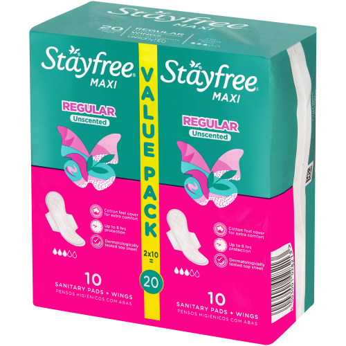 Stayfree, Everyday Panty Liners, Normal, Cotton Touch, Unscented, Pack Of  20