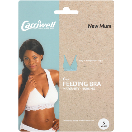 Carriwell Lace Feeding Bra White Small - Clicks