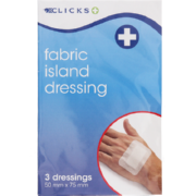 Fabric Island Dressing 50 mm x 75 mm 3 Pack