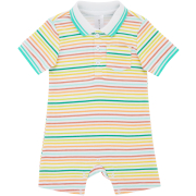 Boys Stripe Golfer Romper 0-3M